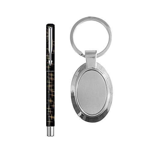 Parker Gift Set - (Parker Vector Special Edition Chrome Trim Roller Ball Pen With Parker Keychain) |1 Pen + 1 Key Chain| Gift Set | Unique Gifts For Entrepreneurs | Gift For Employees