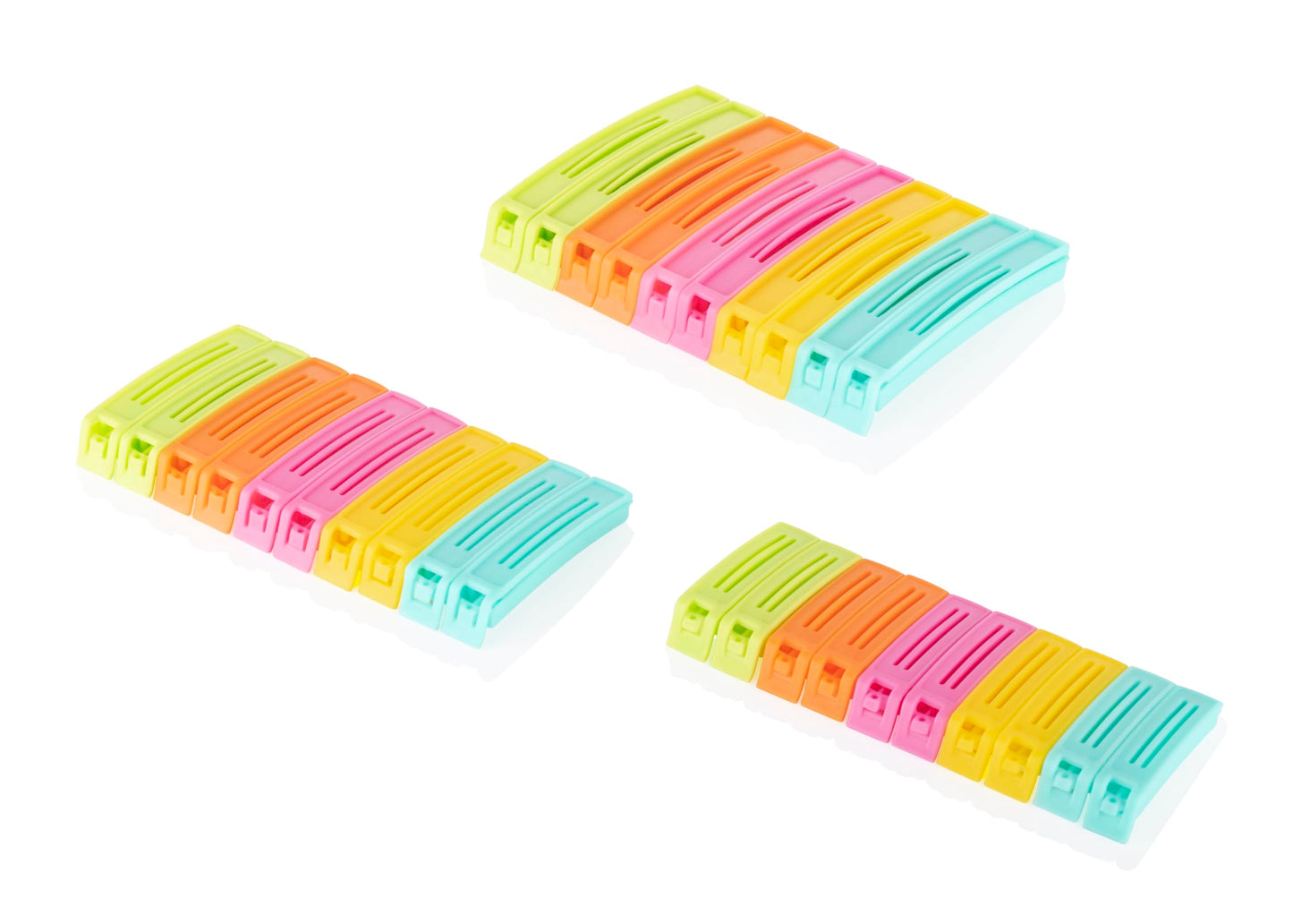 Tosaa 18 Pcs - 3 Different Size Plastic Food Snack Bag Pouch Clip Sealer Large,Medium,Small Plastic Snack Seal Sealing Bag Clips Vacuum Sealer (Multicolor)