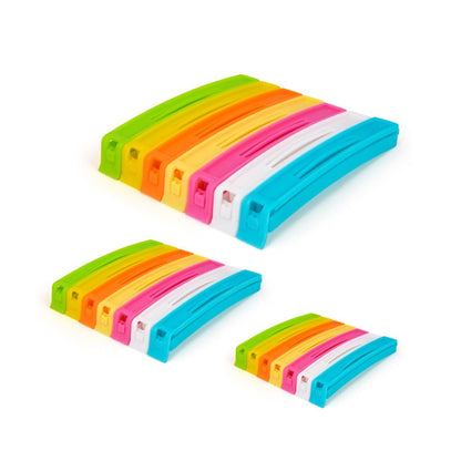 Tosaa 18 Pcs - 3 Different Size Plastic Food Snack Bag Pouch Clip Sealer Large,Medium,Small Plastic Snack Seal Sealing Bag Clips Vacuum Sealer (Multicolor)