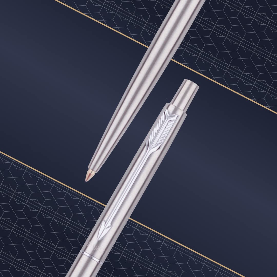 Parker Gift Set - (Parker Vector Special Edition Chrome Trim Roller Ball Pen With Parker Keychain) |1 Pen + 1 Key Chain| Gift Set | Unique Gifts For Entrepreneurs | Gift For Employees