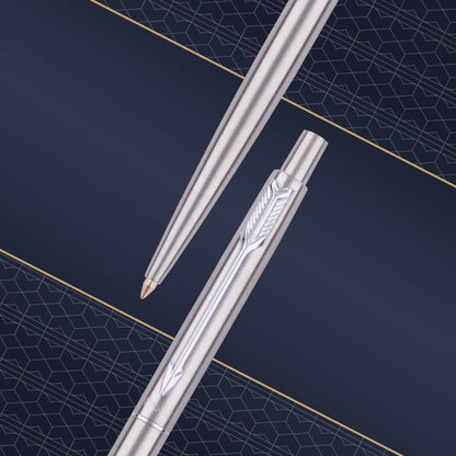 Parker Gift Set - (Parker Vector Special Edition Chrome Trim Roller Ball Pen With Parker Keychain) |1 Pen + 1 Key Chain| Gift Set | Unique Gifts For Entrepreneurs | Gift For Employees