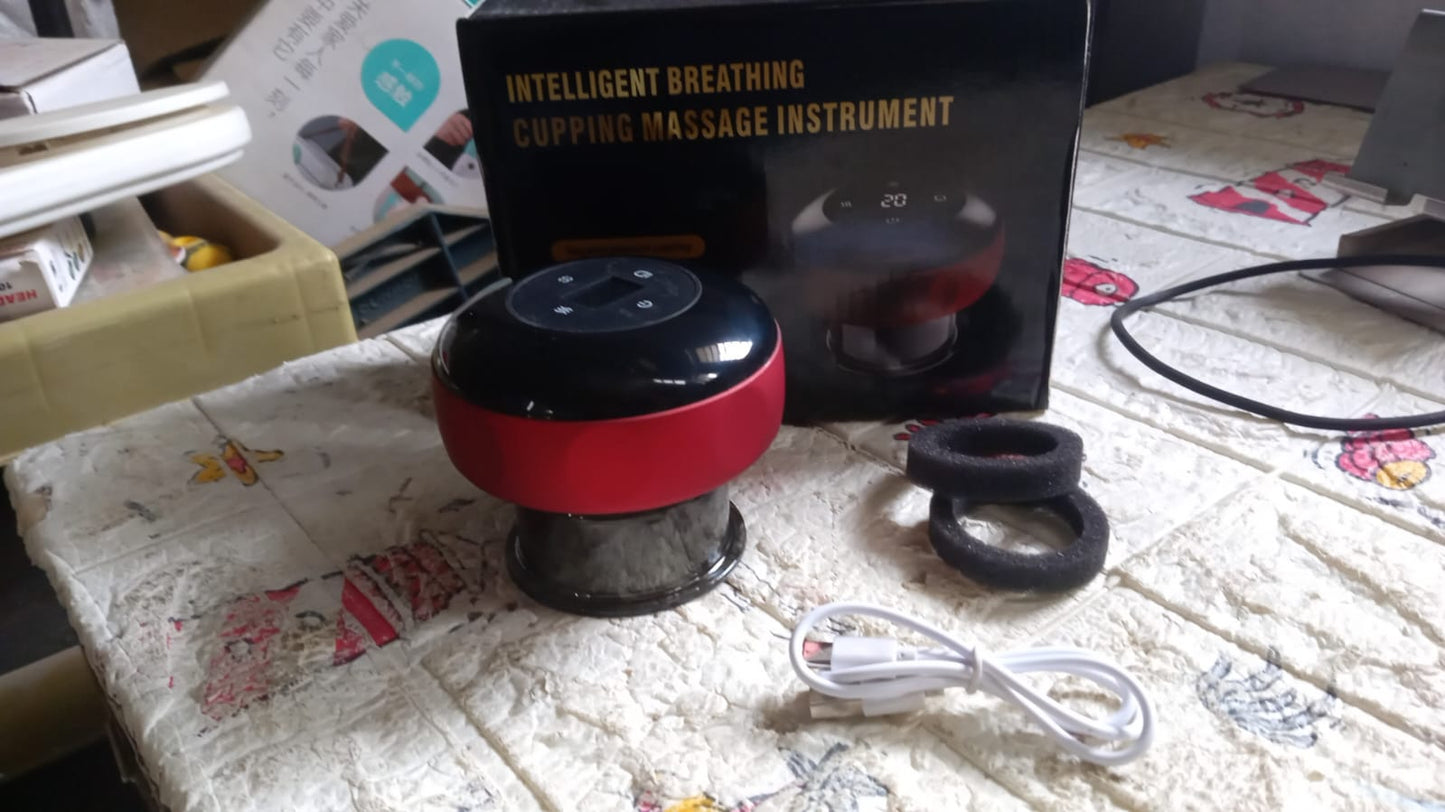Electric Intelligent Breathing Cupping Massage Instrument The Smart Cupping Therapy Set's Massager for Muscle and Joint Pain Cellulite Massage Back Pain Relief for Back Shoulder Leg (1 Pc), Gym Equipment
